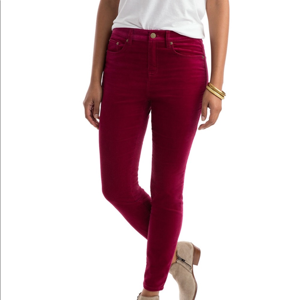 Vineyard Vines Velvet High Rise Pants - EUC